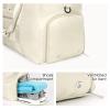 Ceneda 20" Gym Bag for Women with Wet Pocket & Shoe Compartment, Lightweight Duffel Waterproof Carry On Duffle for Travel, Yoga, Overnight (Ivory) view 4