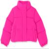 Amazon Essentials Toddler Girls' Cropped Full-Zip Puffer Jacket, Sherpa Fleece, Neon Pink, 2T