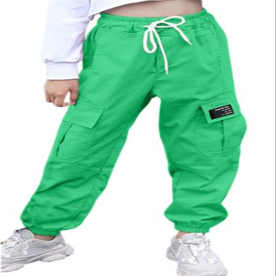 AOWKULAE Women Cargo Pants, Drawstring Elastic Waist Loose Tapered Cargo Jogger Pants with Multi Pockets for Women, Kelly Green, Large