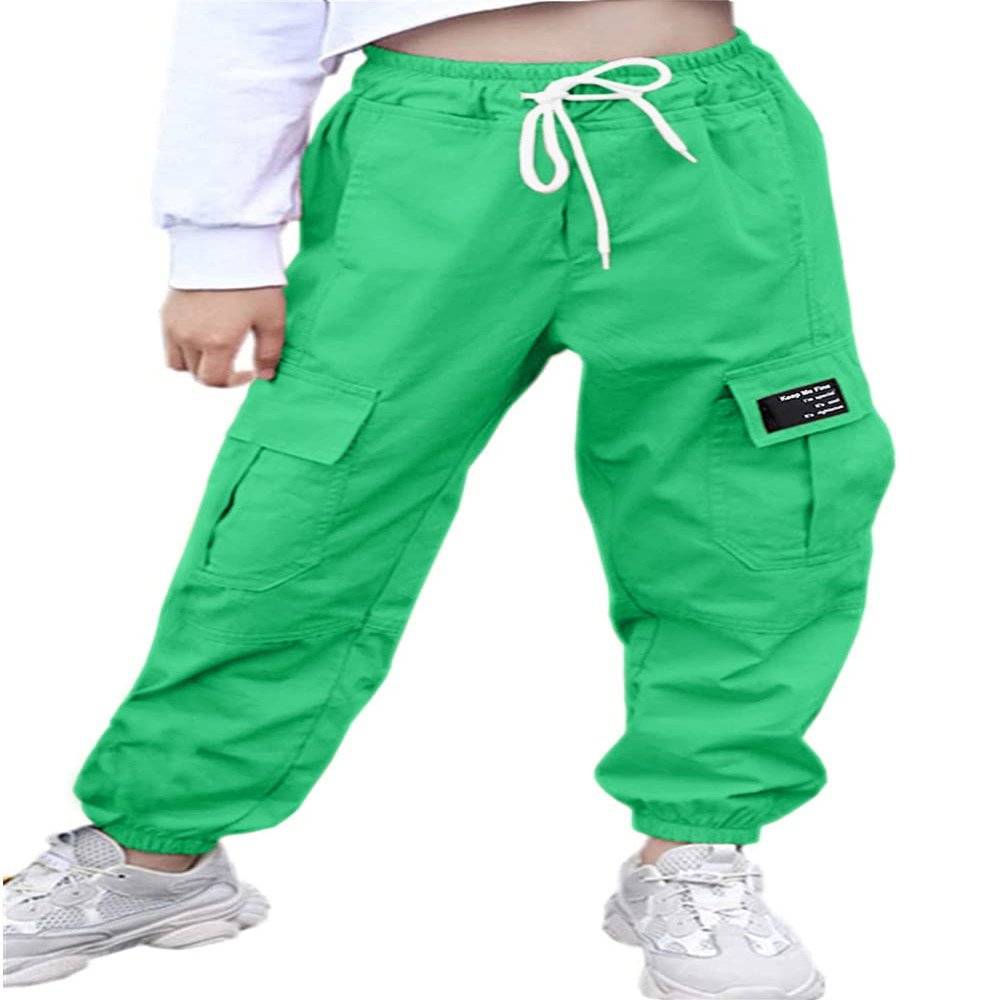 AOWKULAE Women Cargo Pants, Drawstring Elastic Waist Loose Tapered Cargo Jogger Pants with Multi Pockets for Women, Kelly Green, Large
