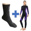 Skyone 2 Pieces Wetsuit,Neoprene Water Fin Sock Diving Wetsuits Sock 3MM for Women Men,Wet Suits for Women Men Full Body 3MM Neoprene Wetsuit Diving Suit in Cold Water view 1