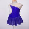 VernLan Girls Glittery Mesh Spliced Figure Ice Skating Dress Competition Dance Costumes Leotard Ballet Tutu Skirt Mesh Blue A 12 Years view 4