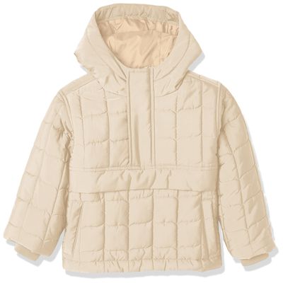 Amazon Essentials Toddler Boys' Quilted Pullover Jacket, Tan, 4T