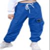AOWKULAE Big Girls Pants, Drawstring Elastic Waist Loose Tapered Cargo Jogger Pants with Multi Pockets for Girl, Royal Blue, 13-14 Years = Tag 170 view 1