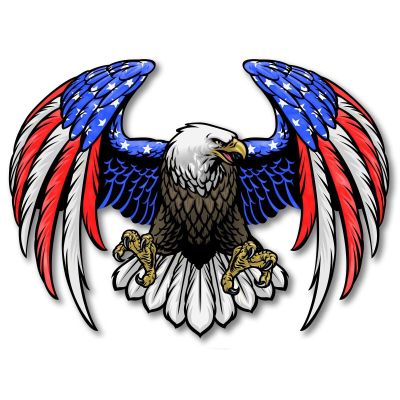 Kramer Bald Eagle USA American Flag Sticker for Car Vinyl Decal Truck Window Car Bumper Sticker (3"  2.5")