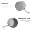 iBasingo Ultralight Titanium Camping Cookware Set 1200ml Pot & 500ml Pan with Folding Handle Compact Backpacking Pots Portable Camping Cookware for Solo Hikers, Outdoor Cooking & Travel Ti2110C view 3