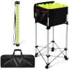 Deekin 2 Pcs Portable Ball Cart and Tennis Ball Pickup Collector Tennis Basket on Wheels with Storage Bag Tennis Ball Picker Upper Tennis Ball Tube Retriever for Baseball Storage (Medium Tube) view 1