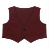 Hularka Kids Boys 2 Button Formal Suit Vest V Neck Single-Breasted Waistcoat for Wedding Birthday Party Burgundy 6 Years view 1