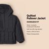Amazon Essentials Boys' Quilted Pullover Jacket, Black, X-Small view 2
