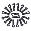 MOOKEENONE 20 x Headlamp Clips, Attachment Head Light Clamps Black Set Headlamp Hard hat Safety Cap Hook Outdoor Tools view 1