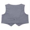 Jelory Boys Wedding Suit Vest Single-Breasted Tuxedo Suit Formal Dress Waistcoat for Pageant Grey 14 Years view 2