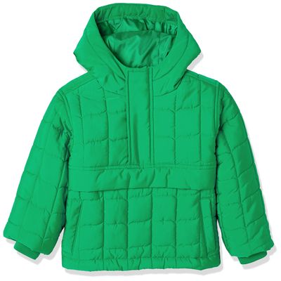 Amazon Essentials Toddler Boys' Quilted Pullover Jacket, Green, 3T