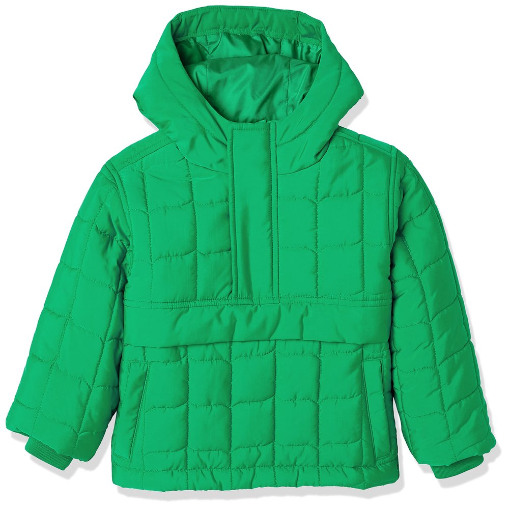 Amazon Essentials Toddler Boys' Quilted Pullover Jacket, Green, 3T