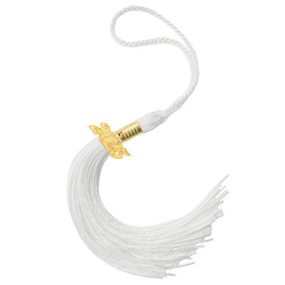 2025 Tassel 1PC,Graduation Cap Tassels Charm for 2025 Grads,2025 Tassel with 2025 Year Gold Date Charms for Graduate Parties Ceremonies Souvenir,Graduation Hat Decoration 9'' White