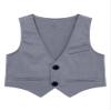 YOOJIA Kids Boy's Formal Dress Suit Vest V Neck Single-Breasted Pointed Hem Wedding Evening Party Waistcoat Grey 4 Years view 1