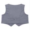 YOOJIA Kids Boy's Formal Dress Suit Vest V Neck Single-Breasted Pointed Hem Wedding Evening Party Waistcoat Grey 4 Years view 2