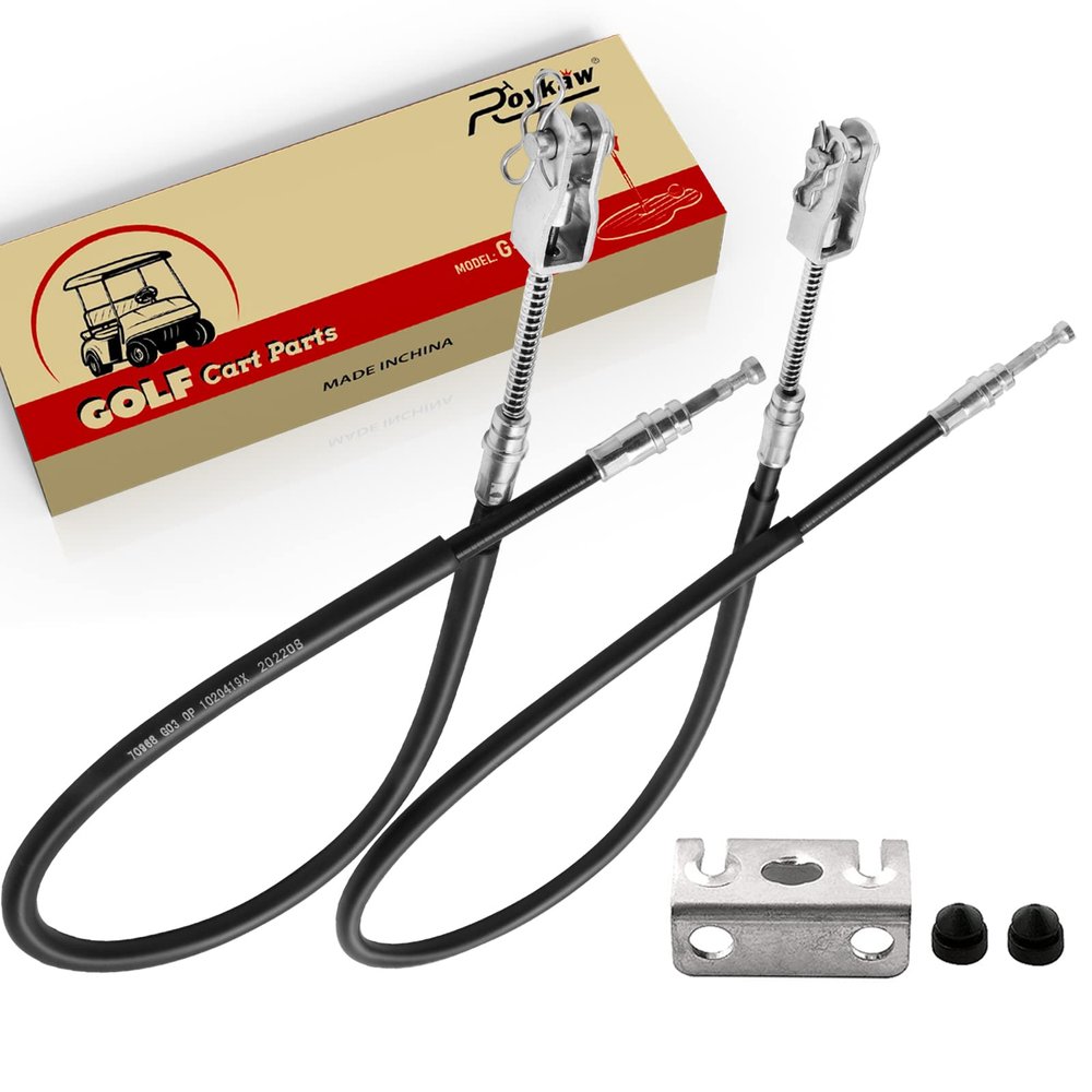 Roykaw EZGO Golf Cart Brake Cable Set, Both Driver & Passenger Side for TXT/Medalist 1994-Up Gas/Electric Models, Replaces OEM # 70716-G03, 70273-G03, 70969-G03