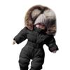 Boy Baby Coat Jumpsuit Warm Girl Winter Infant Jacket Outerwear Hooded Romper Boys Snow Suits (P-Black, 12-18 Months) view 1