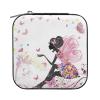 Wusikd Fairy Butterflies Jewelry Box PU Leather Travel Portable Flower Jewelry Case Storage Box for Women Rings Earrings Necklaces view 2