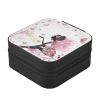 Wusikd Fairy Butterflies Jewelry Box PU Leather Travel Portable Flower Jewelry Case Storage Box for Women Rings Earrings Necklaces view 3