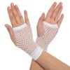 Lastclream 80s Short Fishnet Gloves for Women Cosplay Costume Party Accessories Fingerless Mesh Fishnet Glove (White) view 1