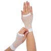 Lastclream 80s Short Fishnet Gloves for Women Cosplay Costume Party Accessories Fingerless Mesh Fishnet Glove (White) view 2