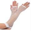Lastclream Rhinestone Fingerless Sleeves for Women Fishnet Arm Sleeve 80s Party Costume Accessories Mesh Gloves (White) view 1