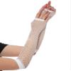 Lastclream Rhinestone Fingerless Sleeves for Women Fishnet Arm Sleeve 80s Party Costume Accessories Mesh Gloves (White) view 2