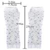 Lastclream Rhinestone Fingerless Sleeves for Women Fishnet Arm Sleeve 80s Party Costume Accessories Mesh Gloves (White) view 4