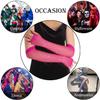 Lastclream Rhinestone Fingerless Sleeves for Women Fishnet Arm Sleeve 80s Party Costume Accessories Mesh Gloves (Hot Pink) view 3