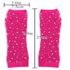 Lastclream Rhinestone Fingerless Sleeves for Women Fishnet Arm Sleeve 80s Party Costume Accessories Mesh Gloves (Hot Pink) view 4