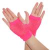 Lastclream 80s Short Fishnet Gloves for Women Cosplay Costume Party Accessories Fingerless Mesh Fishnet Glove (Hot Pink) view 1
