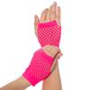 Lastclream 80s Short Fishnet Gloves for Women Cosplay Costume Party Accessories Fingerless Mesh Fishnet Glove (Hot Pink) view 2