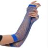 Lastclream Rhinestone Fingerless Sleeves for Women Fishnet Arm Sleeve 80s Party Costume Accessories Mesh Gloves (Blue) view 1