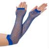 Lastclream Rhinestone Fingerless Sleeves for Women Fishnet Arm Sleeve 80s Party Costume Accessories Mesh Gloves (Blue) view 2
