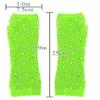 Lastclream Rhinestone Fingerless Sleeves for Women Fishnet Arm Sleeve 80s Party Costume Accessories Mesh Gloves (Green) view 4