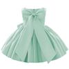 Flower Girls Bowknot Tutu Dress for Kids Baby Wedding Bridesmaid Birthday Party Pageant Formal Dresses Toddler Little Princess First Communion Baptism Christening Dance Gown Light Green 6-12 Months view 1