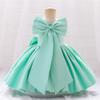 Flower Girls Bowknot Tutu Dress for Kids Baby Wedding Bridesmaid Birthday Party Pageant Formal Dresses Toddler Little Princess First Communion Baptism Christening Dance Gown Light Green 6-12 Months view 3