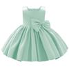 Flower Girls Bowknot Tutu Dress for Kids Baby Wedding Bridesmaid Birthday Party Pageant Formal Dresses Toddler Little Princess First Communion Baptism Christening Dance Gown Light Green 6-12 Months view 4