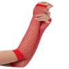 Lastclream Rhinestone Fingerless Sleeves for Women Fishnet Arm Sleeve 80s Party Costume Accessories Mesh Gloves (Red) view 1