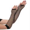 Lastclream Rhinestone Fingerless Sleeves for Women Fishnet Arm Sleeve 80s Party Costume Accessories Mesh Gloves (Black) view 2