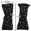 Lastclream Rhinestone Fingerless Sleeves for Women Fishnet Arm Sleeve 80s Party Costume Accessories Mesh Gloves (Black) view 4