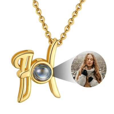 100 Different Languages Necklace I LOVE YOU Initial H Jewelry For Her
