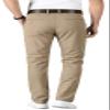 ESSYSHE Mens Slim Fit Flat Front Dress Pants Wrinkle Free Khaki Casual Pants 8252Khaki C34x30 view 2