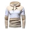 JEsilunmaMY Sweatshirt for Men Long Sleeve Color Block Drawstring Hoodies Slim Fit Soft Cotton Casual Pullover Tunic Tops (Apricot,X-Large) view 1