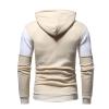 JEsilunmaMY Sweatshirt for Men Long Sleeve Color Block Drawstring Hoodies Slim Fit Soft Cotton Casual Pullover Tunic Tops (Apricot,X-Large) view 2