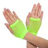 Lastclream 80s Short Fishnet Gloves for Women Cosplay Costume Party Accessories Fingerless Mesh Fishnet Glove (Green) view 1