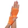 Lastclream 80s Short Fishnet Gloves for Women Cosplay Costume Party Accessories Fingerless Mesh Fishnet Glove (Orange) view 2