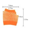 Lastclream 80s Short Fishnet Gloves for Women Cosplay Costume Party Accessories Fingerless Mesh Fishnet Glove (Orange) view 4