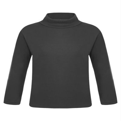Hansber Kids Boys Girls Thermal Underwear Top Long Sleeve Sweater Turtleneck T-Shirts Winter Base Shirts Black 11-12